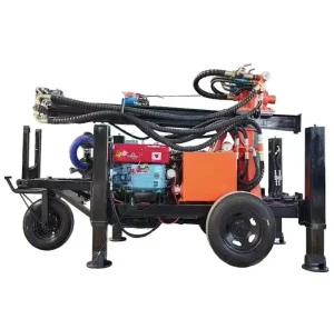 130m Trailer Mounted Full Hydraulic Ground water Drilling Equipment