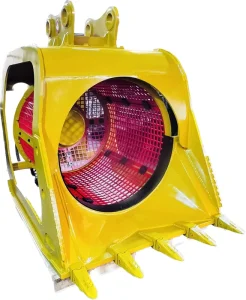 18-25 Ton Excavator Wear-Resistant Rotary Trommel Bucket for Quarry and Mining Sites