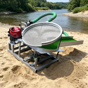 2 Inch Gasoline Powered Circular Vibrating Gold Washing Machine Portable River Sand Gold Recovery Equipment