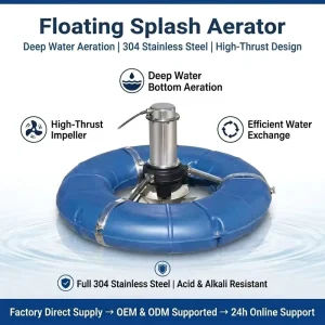 2.2kW Surge Floating Aerator Splash Type Fish Pond Oxygenator HDPE Float Aquaculture Breeding Aeration Machine