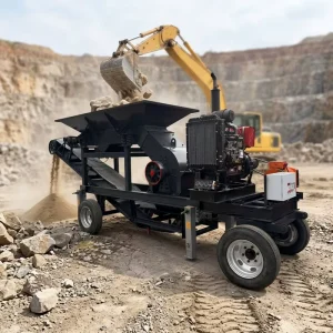 20t/h Heavy-duty Mobile Hammer Crusher Diesel and Electric Dual Power 0-5mm Sand Output Portable Stone Making Plant Stone Crusher
