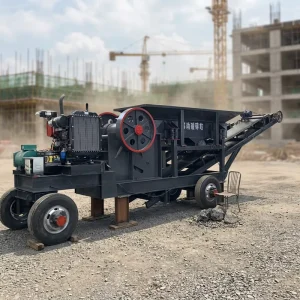 20t/h Small Scale Mobile Jaw Crusher Primary Station with Belt Conveyor Diesel Powered for Quarry Factory Support Hammer Crusher