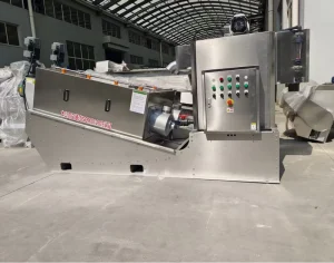 251 Model Screw Press Sludge Dewatering Machine SS304 316 Material PLC Pump 12 25kg h Productivity Restaurant Manufacturing