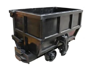 2m³ 600 Gauge Side Dump Mining Car Underground Mining Car for Ore Transport Curved Rail Automatic Discharge