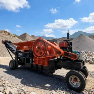 30-50TPH Mobile Jaw Crusher Plant with Motor & Bearing for River Stone Crushing and Screening Easy Operation in Madagascar