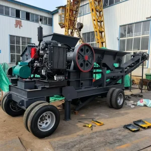 30 Tons hour Mobile Jaw Crushing Station Complete System with Feeder Screening Machine Dual Power Drive Stone Crusher Machine
