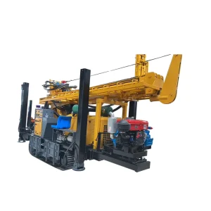 350m Full Hydraulic Pneumatic Air Compressor and DTH Hammer Crawler Mounted Portable Water Well Drilling Rig for Hard Rock