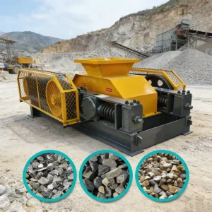 400×600 Double Roller Crusher for Coal Clay & Ore Adjustable Discharge 0 20mm Wear-resistant Roller Shell
