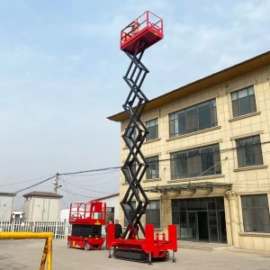 4m 6m 8m 10m 12m 14m Mobile Electric Manlift Elevating Platform Self Propelled Tracked Scissor Lift for Aerial Work