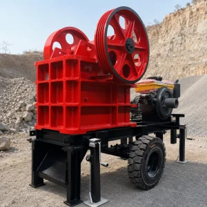 5 20t/H Stone Granite Breaking Crusher Portable Jaw Crusher Machine With Diesel Engine and Traction