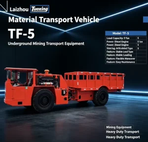 5 Ton Articulated Service Vehicle TF 5 Underground Logistics Vehicle for Mine with Construction Gearbox Bearing & PLC