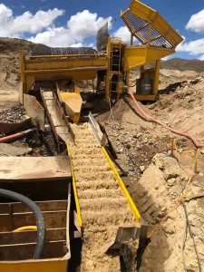 50-100T/H Mobile Gold Trommel Washing Plant with Clay Scrubber for Argentina Large Placer Gold Mining