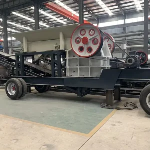 50T/H PE400*600 Mobile Jaw Crusher Portable Stone Crushing Production Line With Vibrating Feeder Conveyor