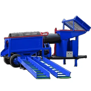 50TPH Vein Rock Gold Washing Trommel Plant Polymetallic Ore Washing Equipment for Tanzania Guinea Senegal Gold Mining Quarry