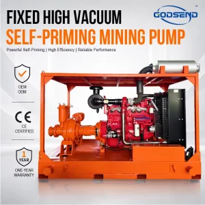 6 Inch Fixed Skid Mounted Industrial Mine Pump High Performance Vacuum Self Priming Diesel Water Pump for Sludge Handling