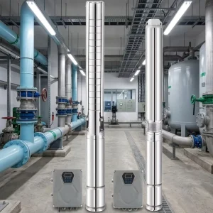 6 Inch Stainless Steel Submersible Deep Well Borehole Pump 15HP High Flow Industrial Municipal Water Supply
