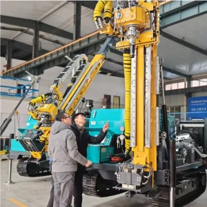 600m Deep Portable Rotary Crawler Full Hydraulic Drilling Rig Cummins Engine Piston Motor Gear for Mineral Exploration