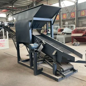 70m3 Hour Capacity Ore Sand Screen Machine with 8mm Sieve Motor 304 Stainless Steel Conveyor Belt Feeding Hopper