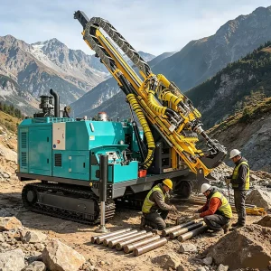 800m Full Hydraulic Diesel Piston Motor Portable Crawler Drilling Rig High pressure Common Rail Engine for Gold Exploration