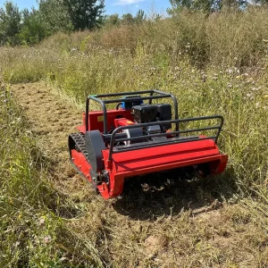 800mm Electric Start Crawler Lawn Mower Remote Control Lawn Flail Mower for Sustainable Public Landscape