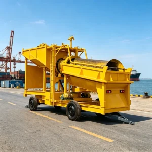 Alluvial Gold Gravity Separator Mobile Washing Machine with Engine Pump & Bearing for River Mining 200-300t/h Capacity
