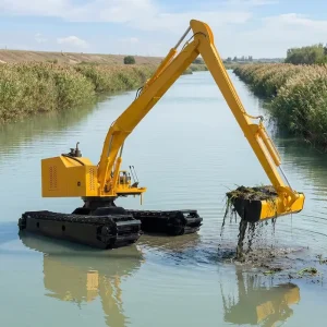 Amphibious Excavator Dredger For River Dredging Wetland Restoration And Lake Cleaning