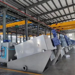 Automated Stacked Screw Sludge Dewatering Filtration Machine 1000L/Hour Water Manufacturing Plant PLC Controlled Remote