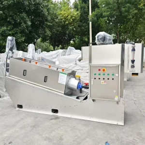 Automatic Continuous Screw Press Sludge Dewatering Equipment SS304 Material Motor Engine Driven
