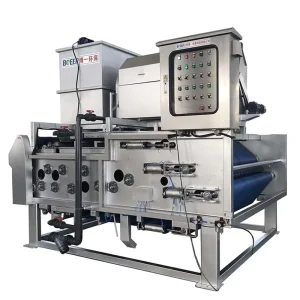 Automatic SS304 316 Sludge Treatment Process Thickening Dewatering Rotary Drum Belt Filter Press Equipment