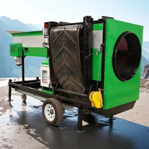 Automatic Sand Gravel Trommel Screen Machine Rotari Screener CE Certified with Motor Dual Conveyors 40 Capacity for Compost Soil