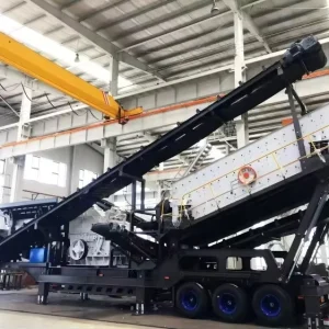 Basalt Impact Crushing Station Wheel mounted with Vibrating Screen and Conveyor