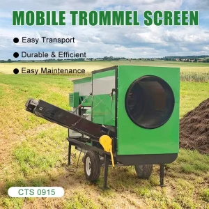 CE Certified 30t/h Screening Mobile Compost Drum Screen Trommel Screening Machine for Sand Topsoil Stone Compost