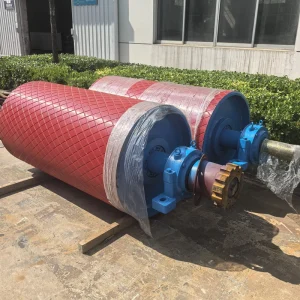 Carbon Steel Mining Conveyor Take Pulley Flat Diamond Ceramic Rubber for Long Working Life Material Handling