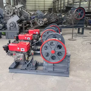 China Pe 200*300 250×400 Mini Diesel AC Motor Mobile Portable Jaw Crusher Machine Stone Rock Concrete Crusher Mining Machinery