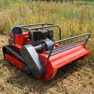 Compact 800mm Gasoline Grass Cutter Remote Control Lawn Flail Mower for Residential Yard Cleaning