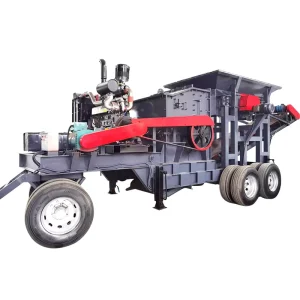 Competitive Price Wheeled Mobile Crushing Plant Diesel Engine Mobile Stone Crusher for Mining Aggregate Making