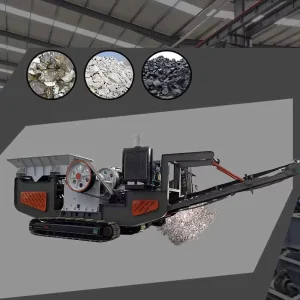 Complete Mobile Stone Jaw Crusher Station with PLC & Engine Granite Portable Concrete Rock Crusher Machine