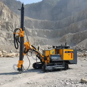 Crawler Diesel Powered Air Compressor 12 M/MIN 15 BAR Integrated Mining Surface Drilling Rig with Motor