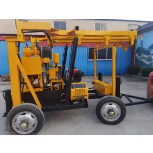 Crawler Wheels Hydraulic Drill Rig 200m Depth Rotary Core Machine for Gold Mine Exploration Geological Sample Collection Engine