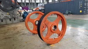 Crusher Belt Pulley Assembly High Strength Cast Iron Flywheel Pulleys Wear Resistant V Groove Drive Pulley Wheels Ore Mining