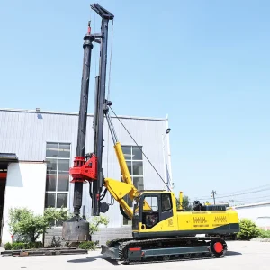 Cummins Diesel Tracked Wheeled Rotary Drilling Rig 21m 25m 30m LR80 Borehole Max 1000m Depth 1 Year Warranty 80 KN.M