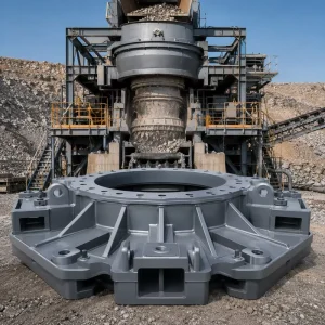 Custom OEM Gyratory Crusher Support Base Heavy Duty Steel Welded Fabrication for Mining Quarry Crushing
