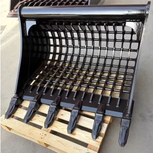 Custom Skeleton Sieve Bucket for 20 Ton Excavator Ditch and Trench Cleaning Attachment
