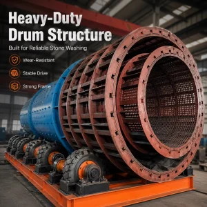 Customizable Rotary Drum Stone Washing Machine for Quarry Mining, Gravel, Rock, and Ore Processing Plant