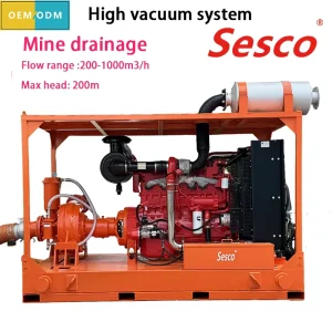 Customized High-Head Diesel Engine Water Pump High-Efficiency Vacuum Self-Priming Pump Dewatering Pumps Station For Mine Use