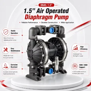 Customized Pump 1 1 2″ Pneumatic Diaphragm Pump with Leak Detection Device for Chemical Transfer AODD