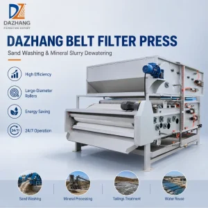 DZ Adjustable Speed Belt Filter Press for Chemical Industrial Sludge Pre-concentration Sludge Dehydration Machine
