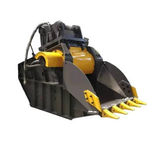 Demolition Rock Jaw Crusher Bucket 50 70 Tons Excavator Bucket Crusher