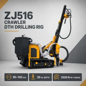 Diesel Crawler DTH Drilling Rig with 30m Drilling Depth for Open Pit Mining and Mine Blastholes Sites