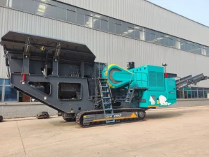 Diesel Electric Crawler Jaw Crushing Plant 60 t Processing Capacity SP127JTD With Magnetic Separator Dust Suppression System